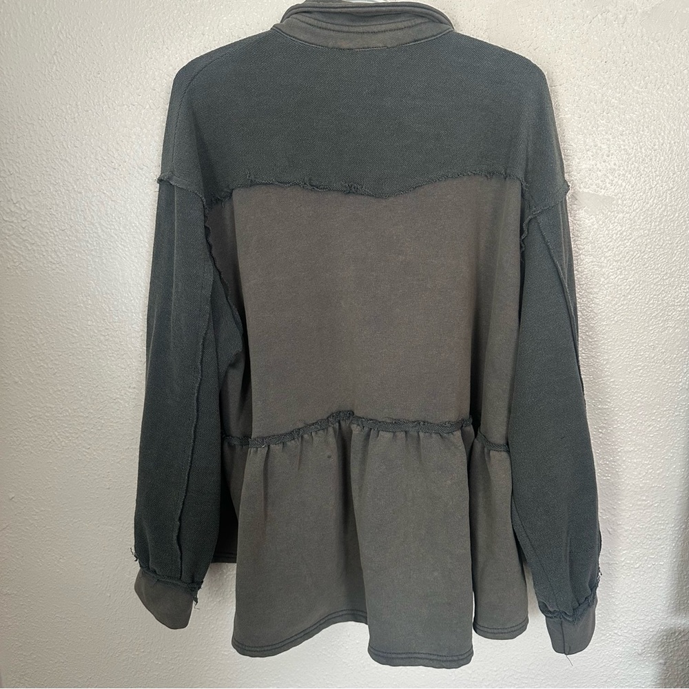 Pol Large Patchwork Peplum Lightweight Jacket Sha… - image 3